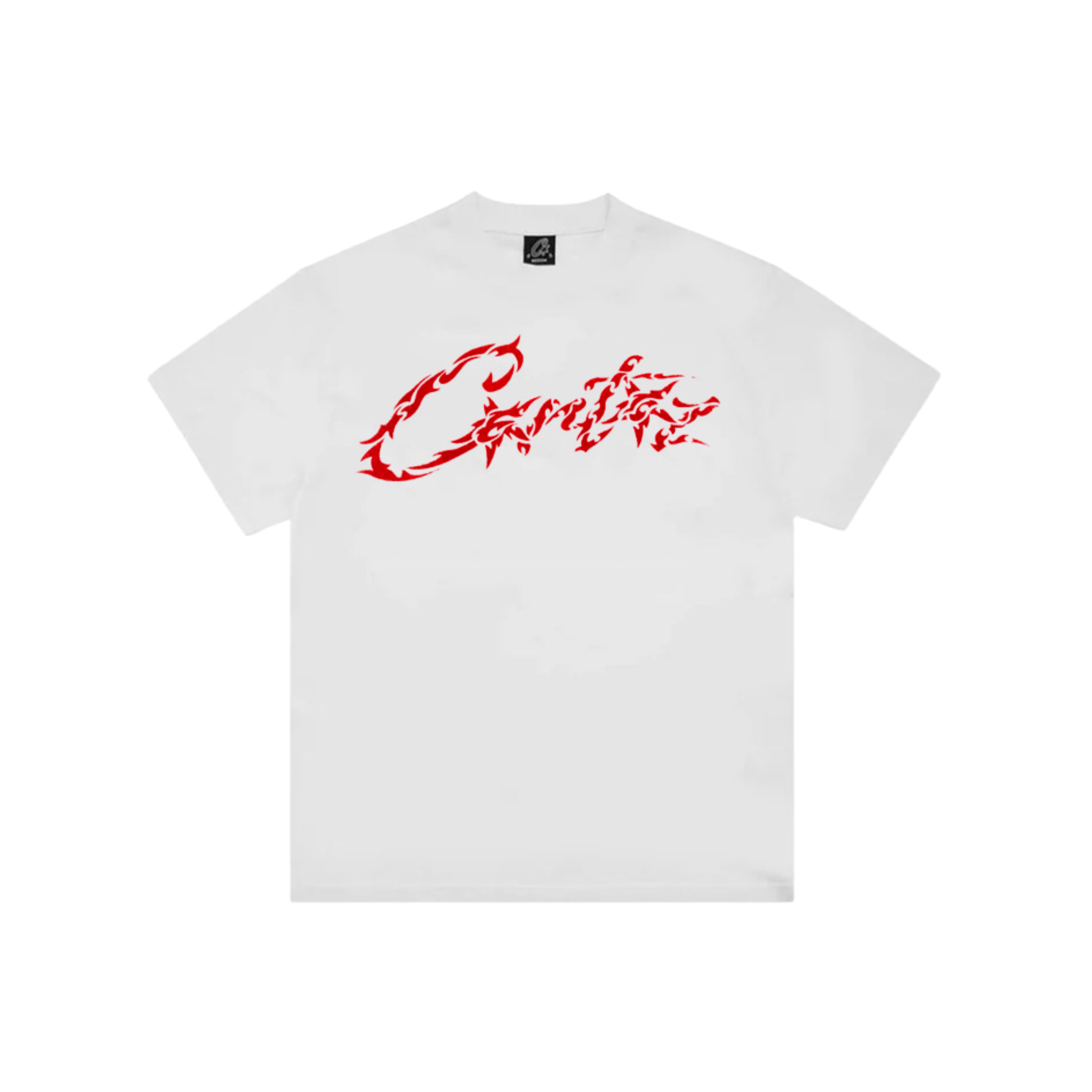 Corteiz Allstarz Red Flames Tee White