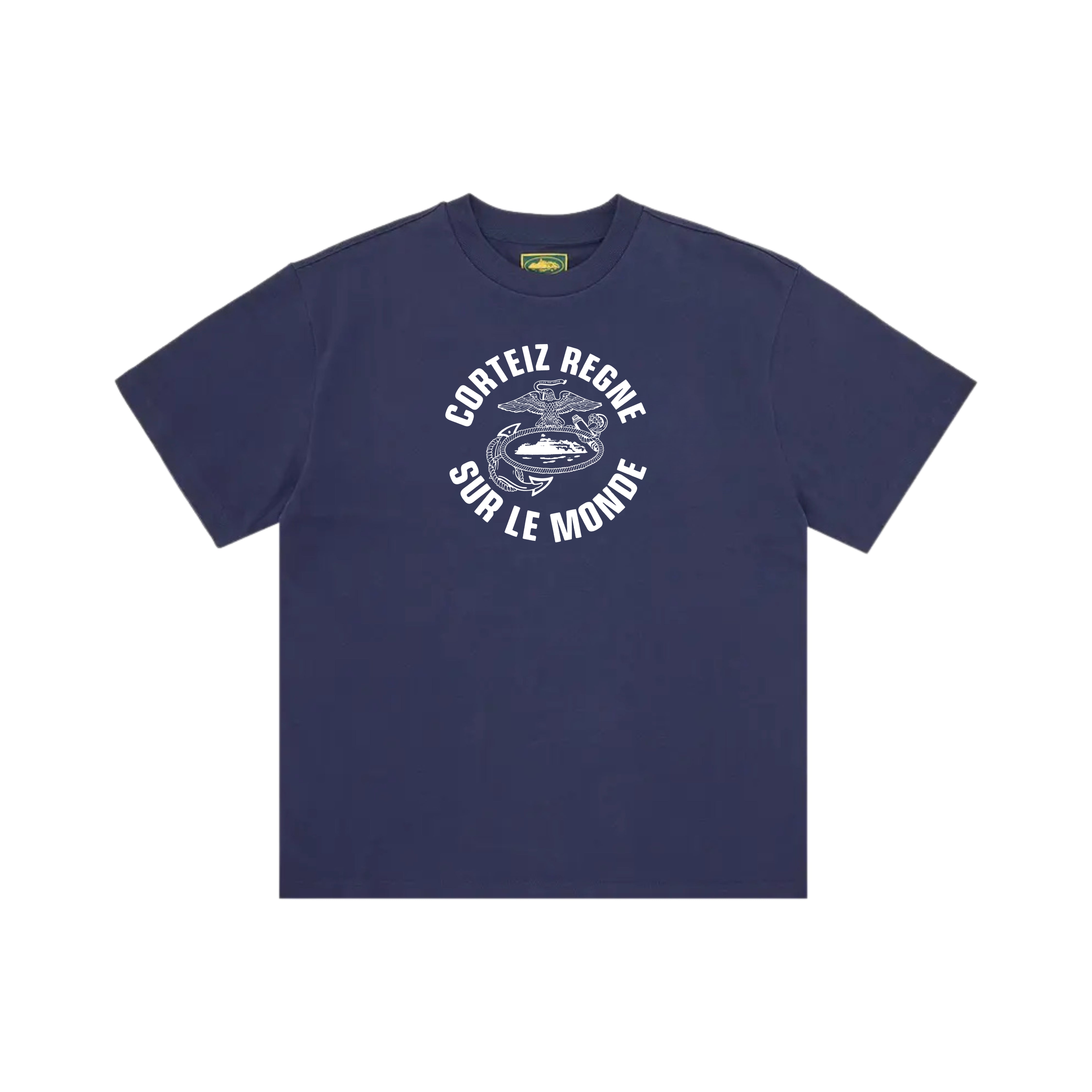 Corteiz Regne Sur Le Monde Tee Navy – QUEIO®