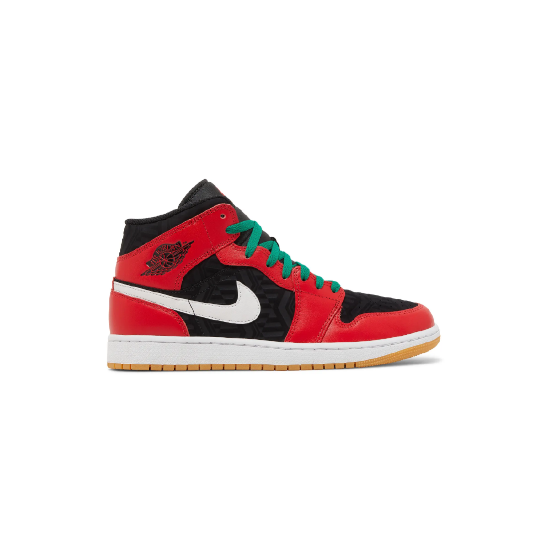 red and black christmas jordans