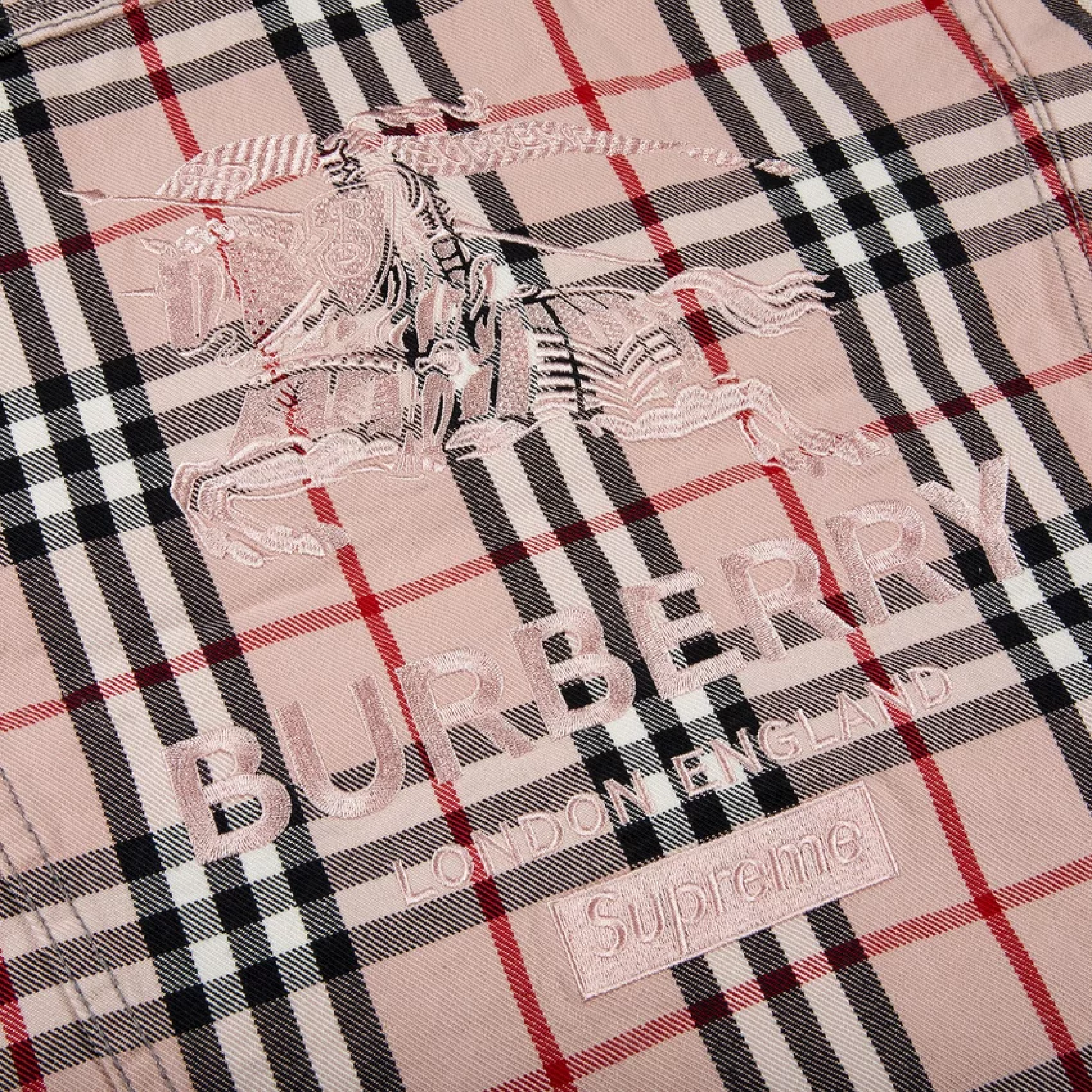 Supreme Burberry Trucker Jacket Pink