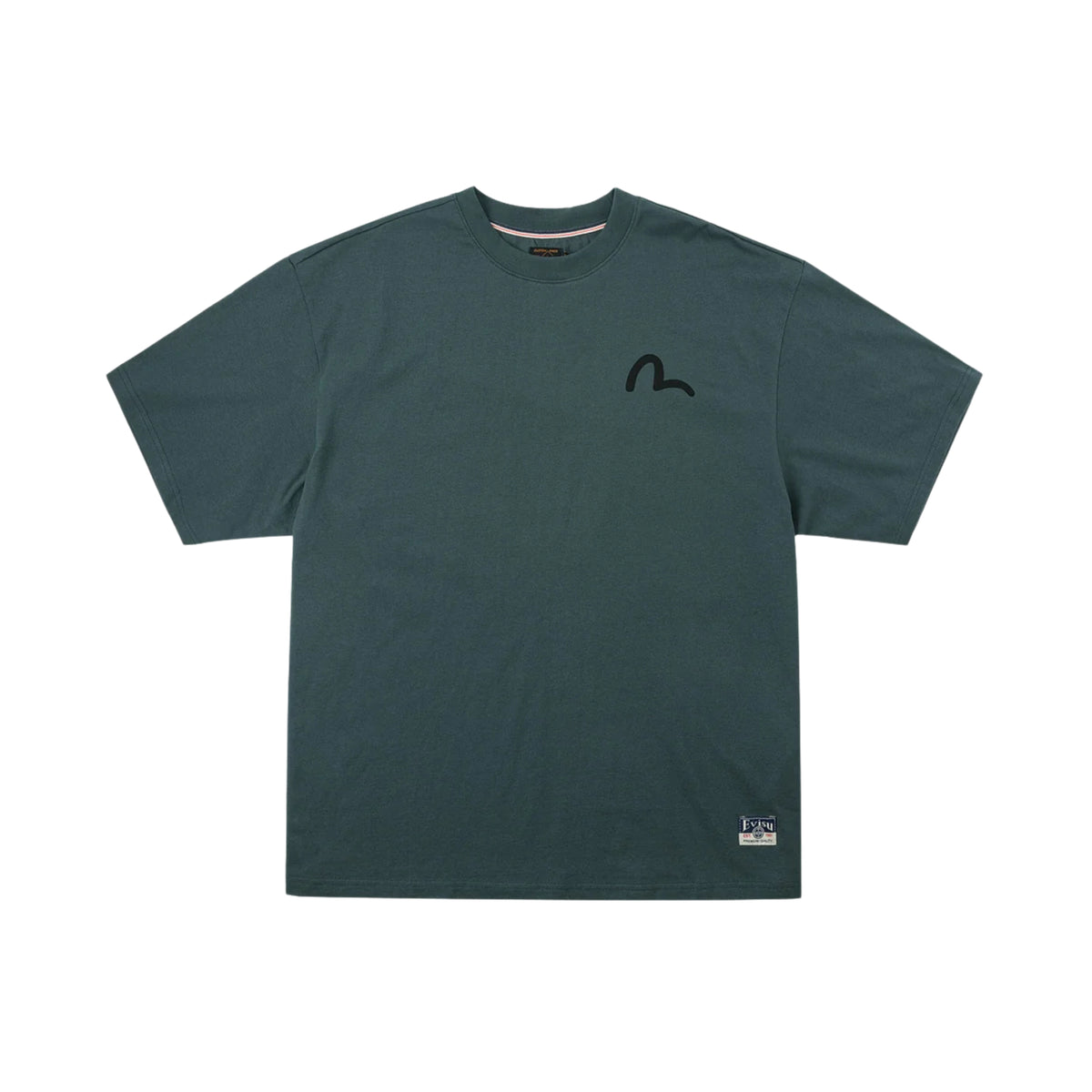 Evisu Glitter Seagull Printed Tee Dark Green