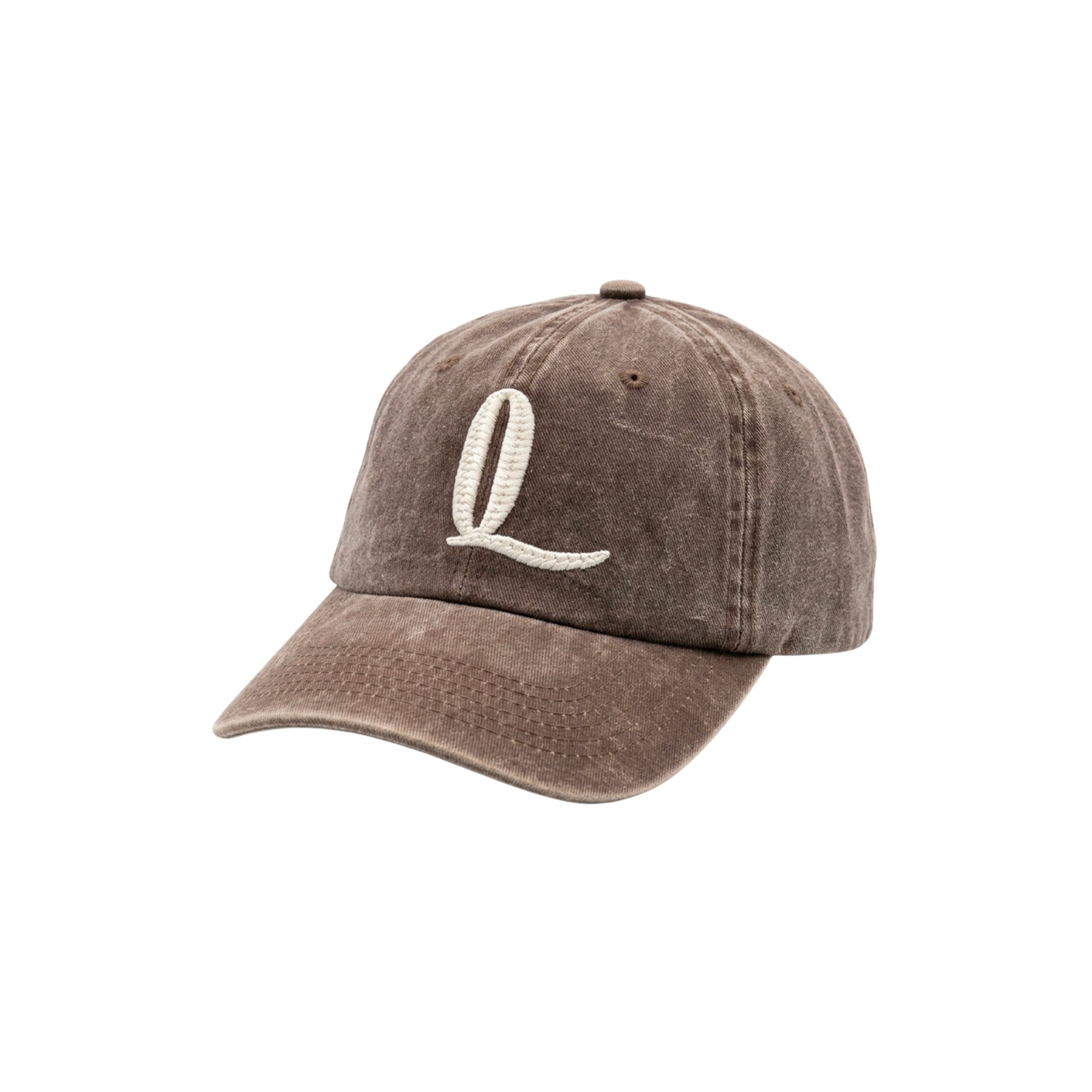 Queio Embroidered Cap Vintage Brown