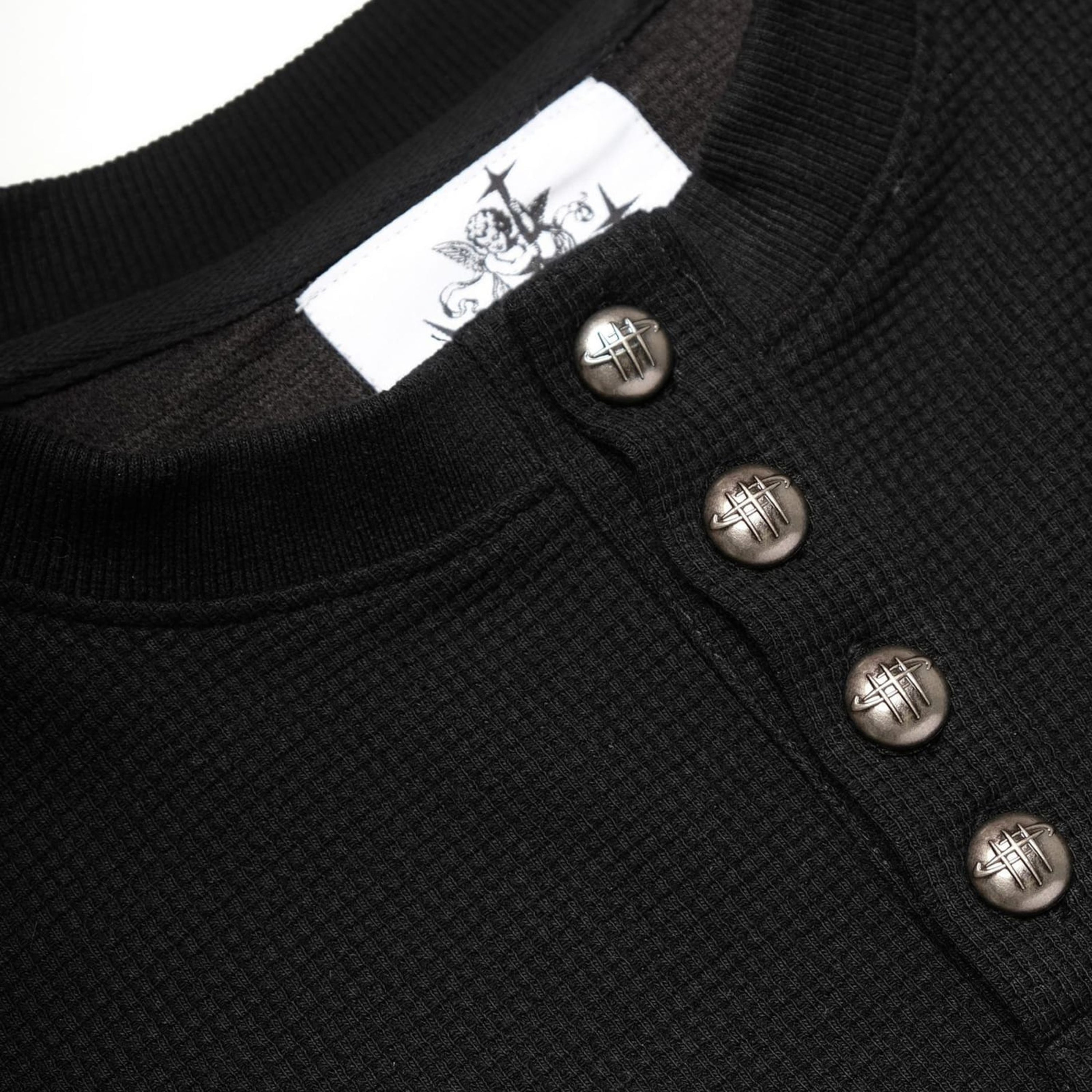 On My Way Waffle Serafino Longsleeve Black