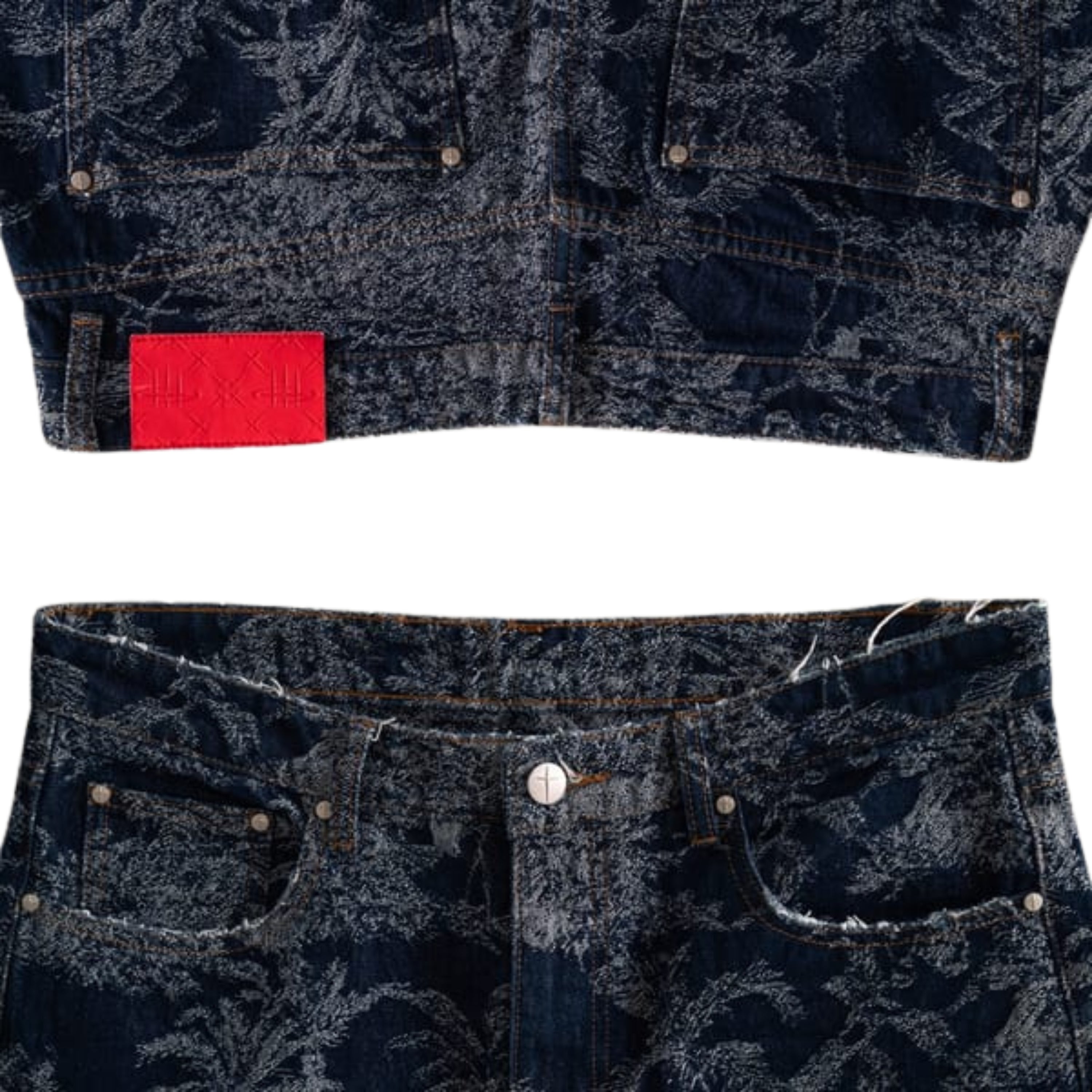 On My Way Jacquard Jeans Deep Blue