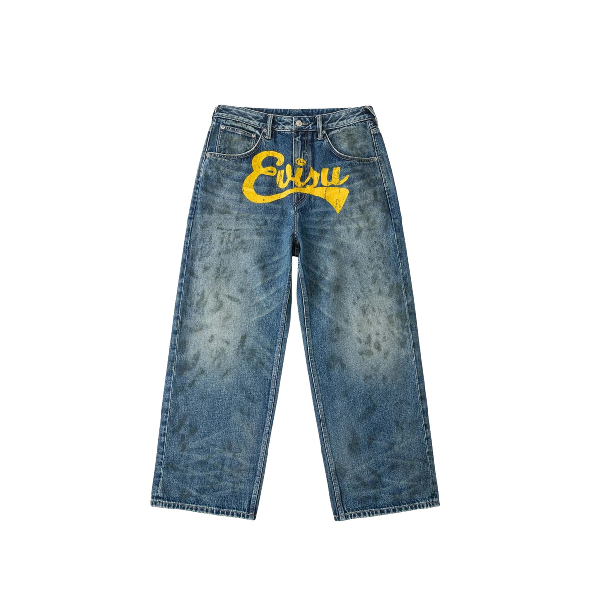 Evisu Vintage Oil Stain Denim Yellow