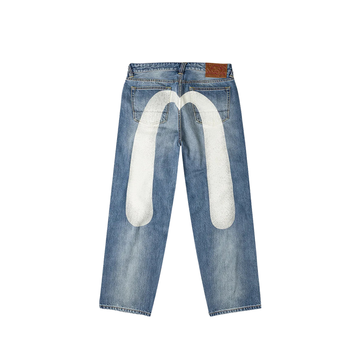 Evisu Ecru Daicock Printed Jeans White