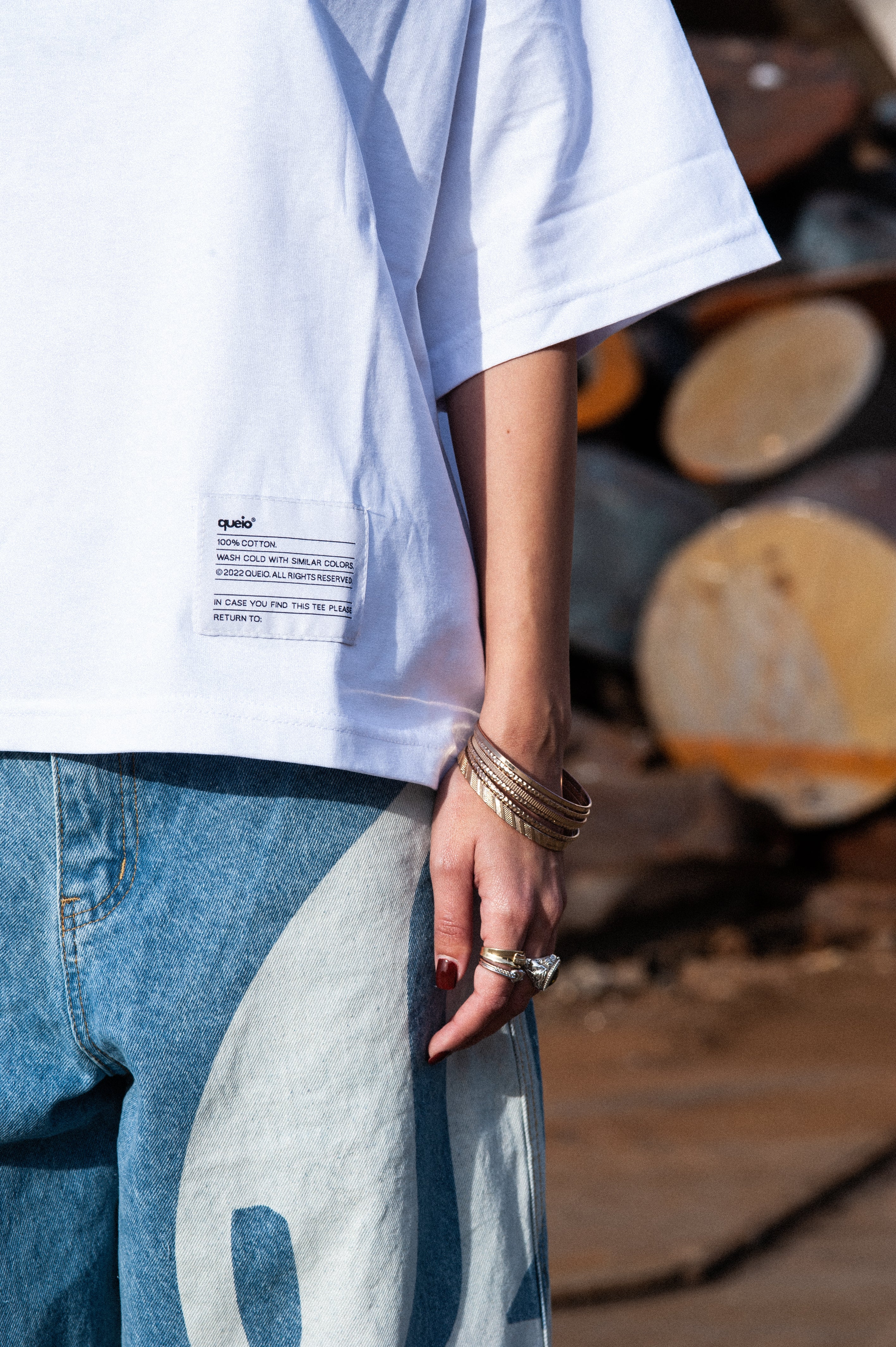 Queio Essential Boxy Tee White