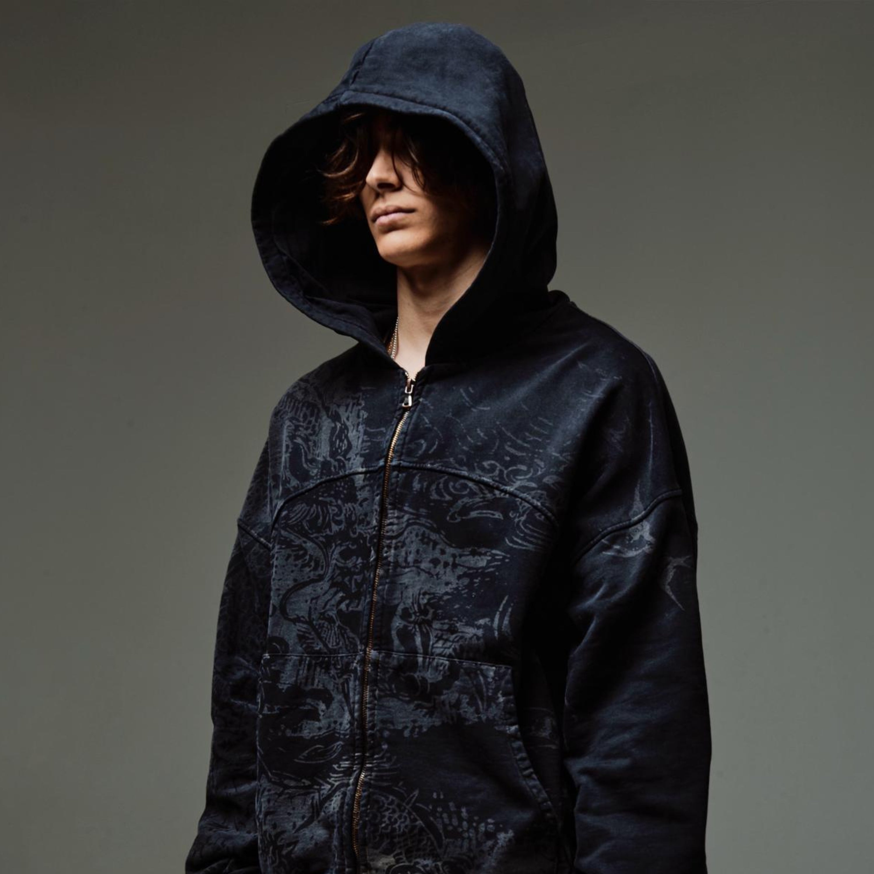 Formy Studio CHAOS Zip Hoodie Washed Black