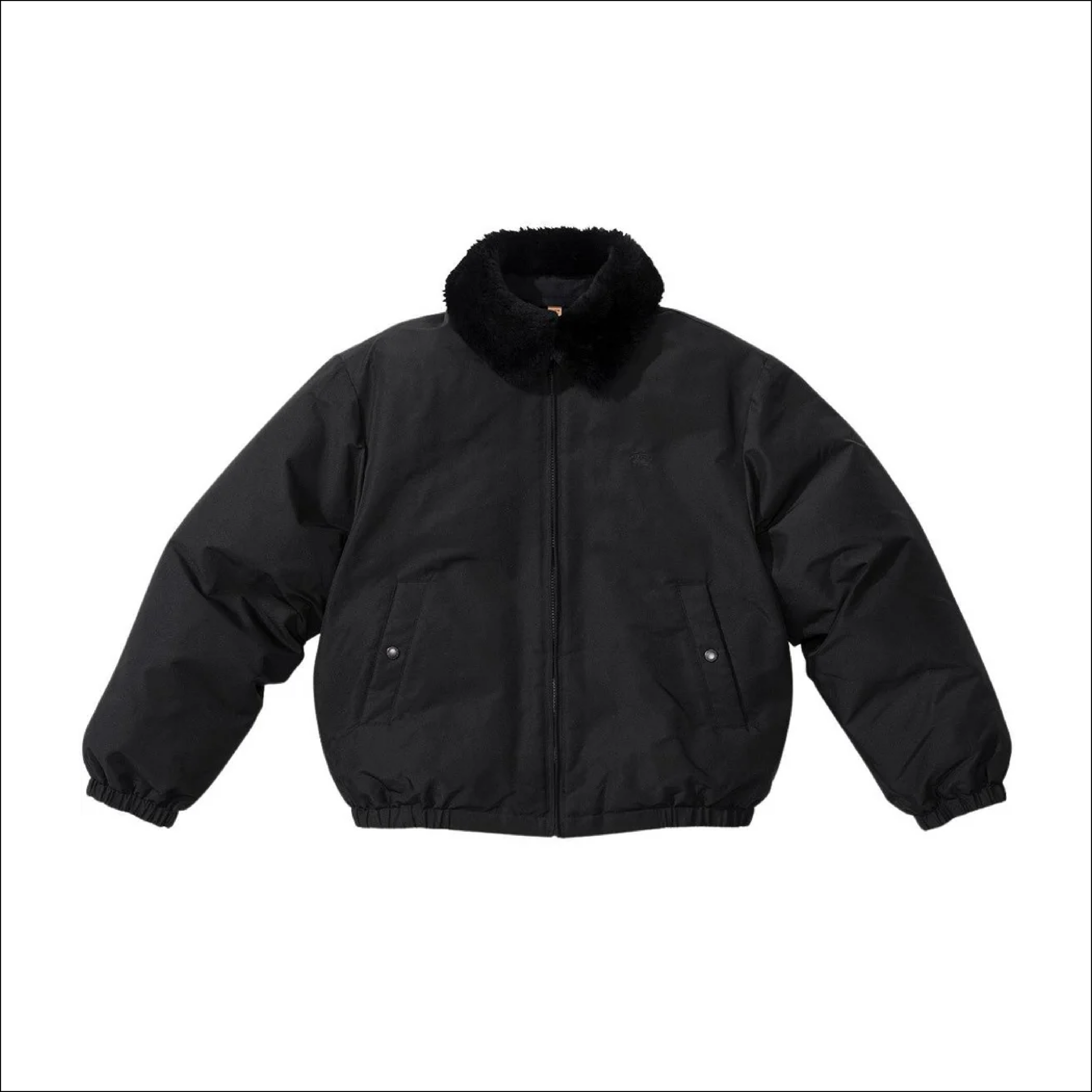 Supreme Burberry Down Jacket Shearling Black