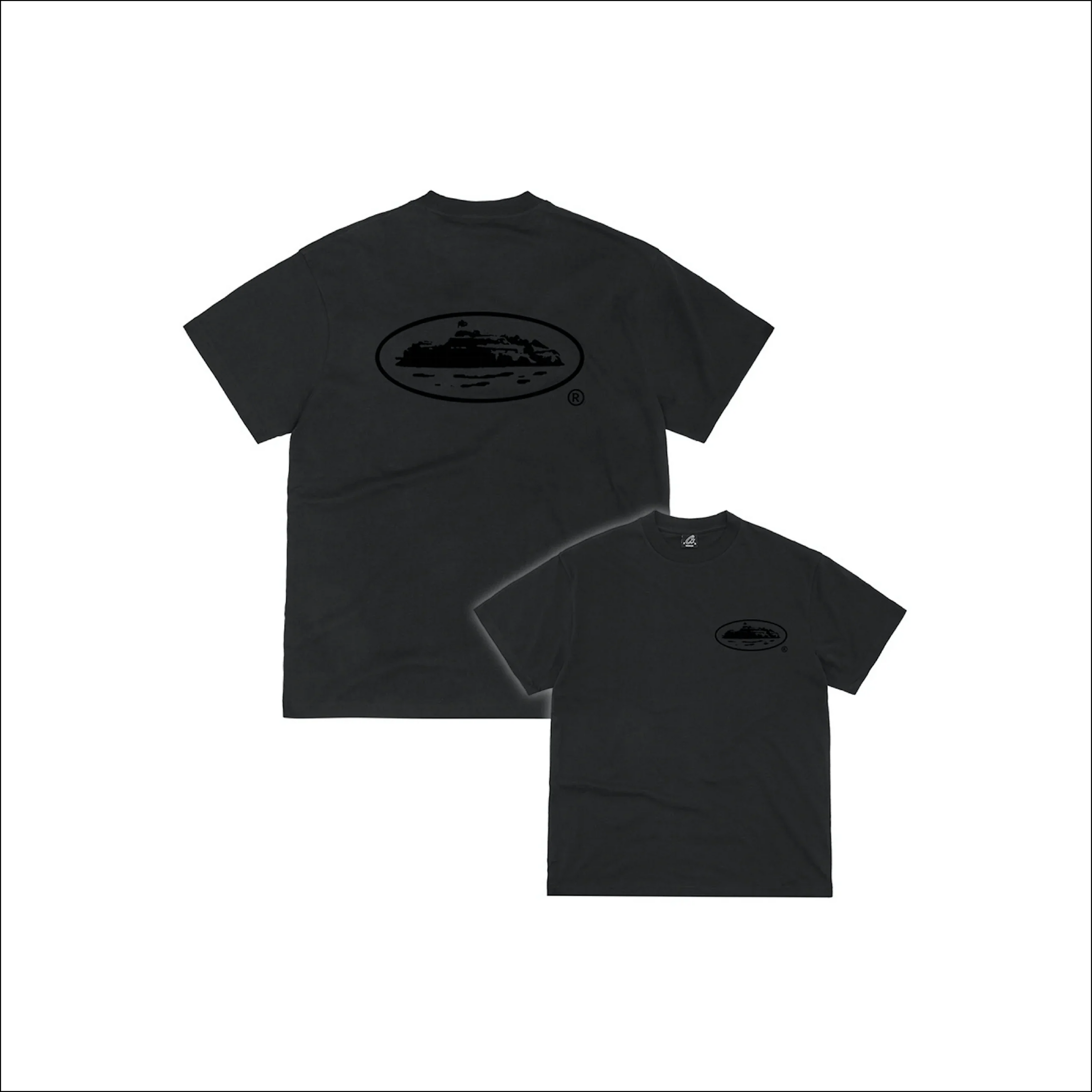 Corteiz Black Logo Tonal Tee