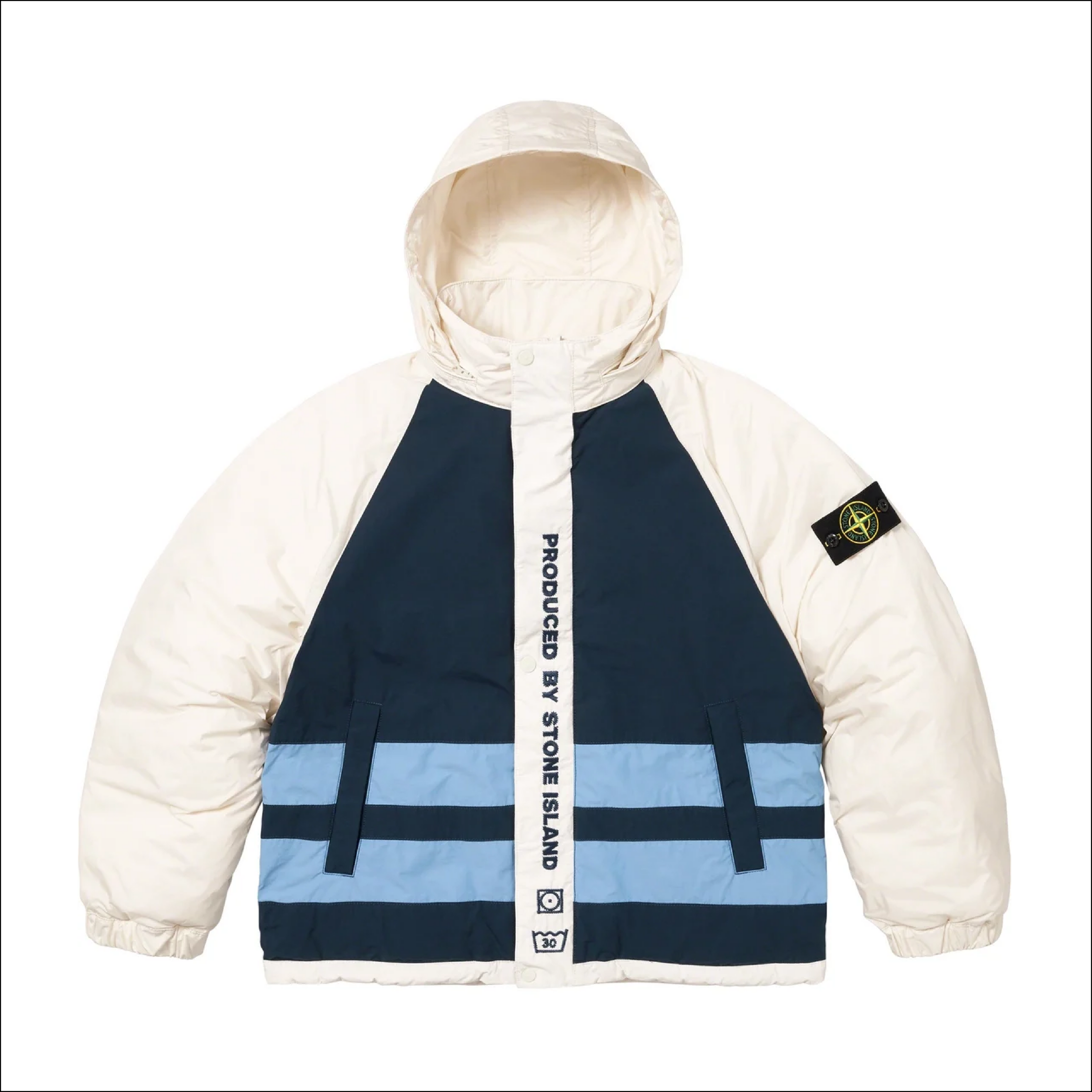 Supreme Stone Island Reversible Down Puffer White