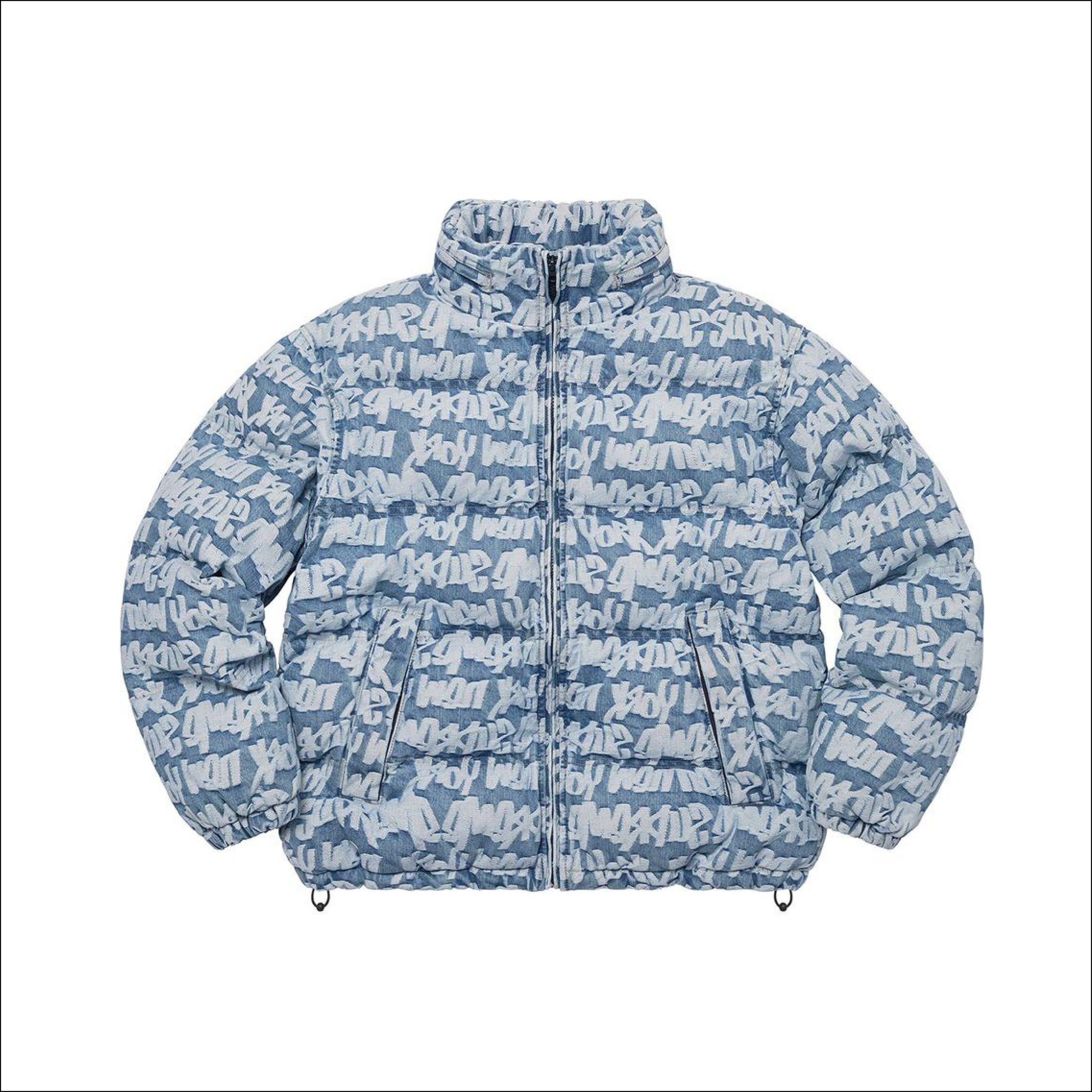 Supreme Fat Puffer Tip Jacquard Denim Blu