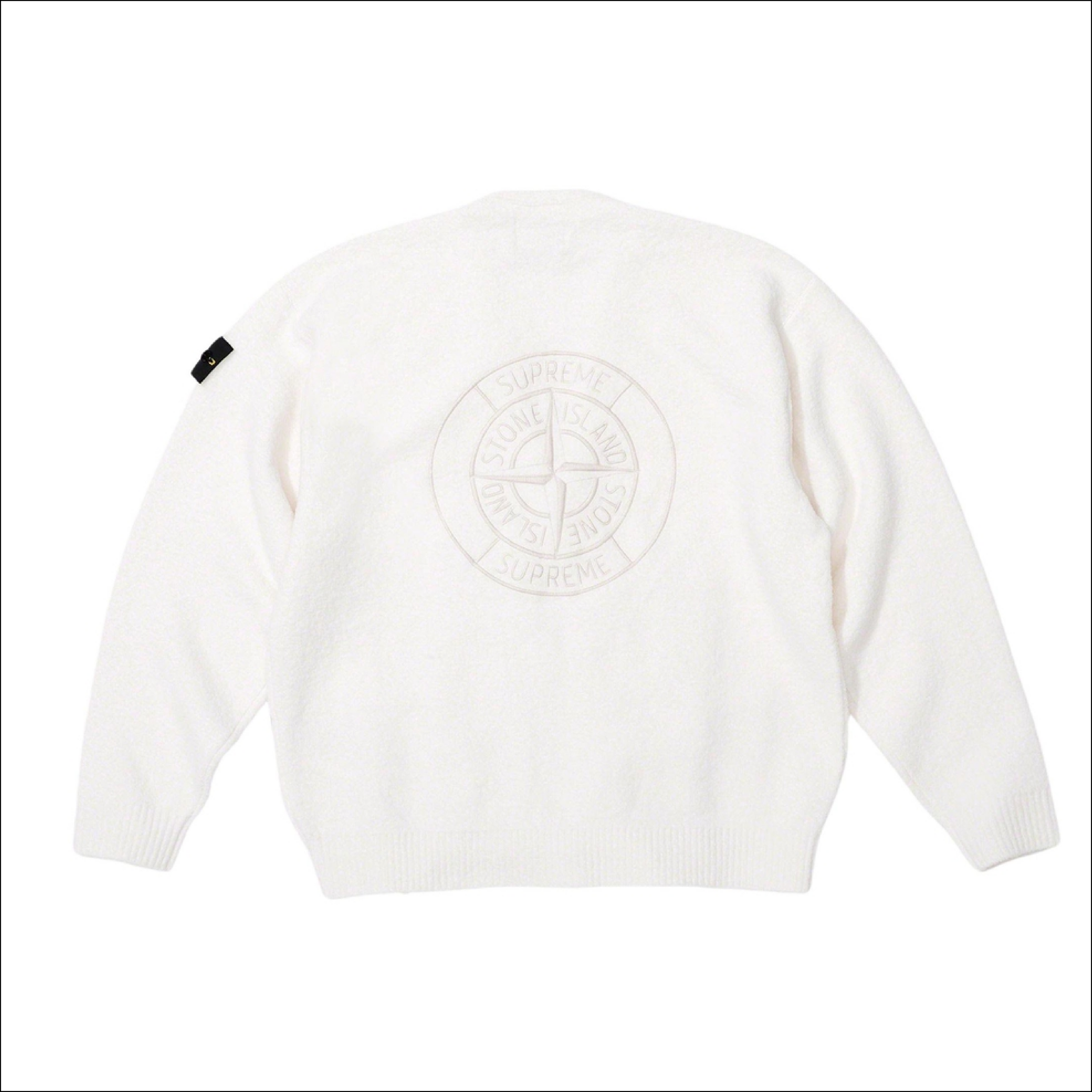 Supreme Stone Island Cardigan Bouclé White FW23